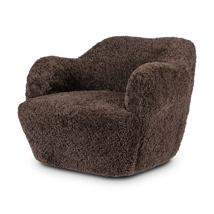 Julius Swivel Chair - Cocoa Shearling - 239124-016_2