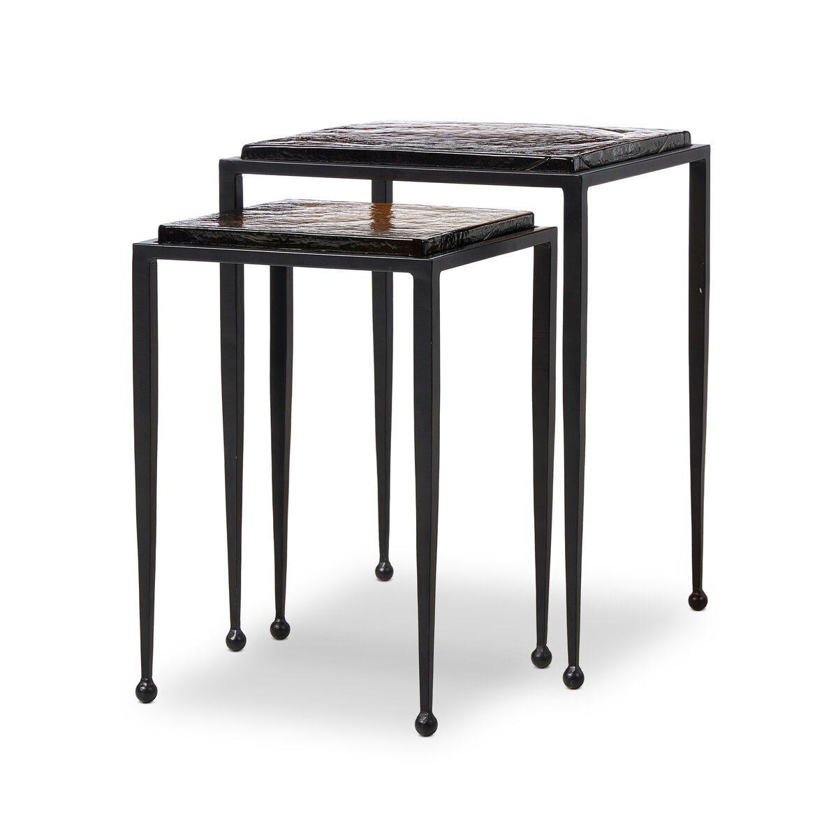 Dalston Nesting End Table Set - Amber Cast Glass - 239742-002_6
