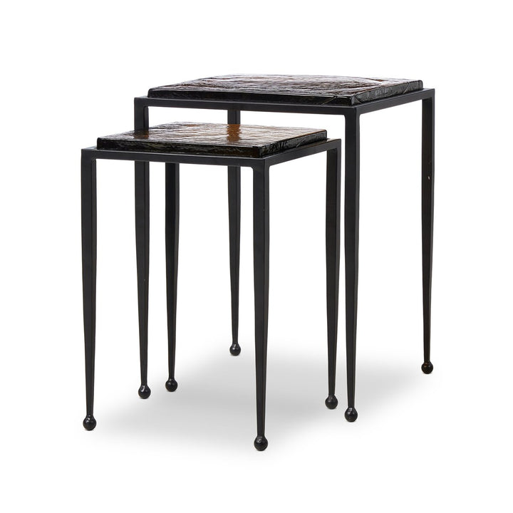 Dalston Nesting End Table Set - Amber Cast Glass - 239742-002_6