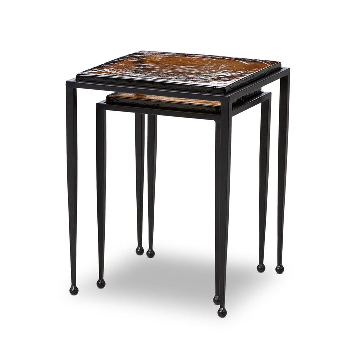 Dalston Nesting End Table Set - Amber Cast Glass - 239742-002_7