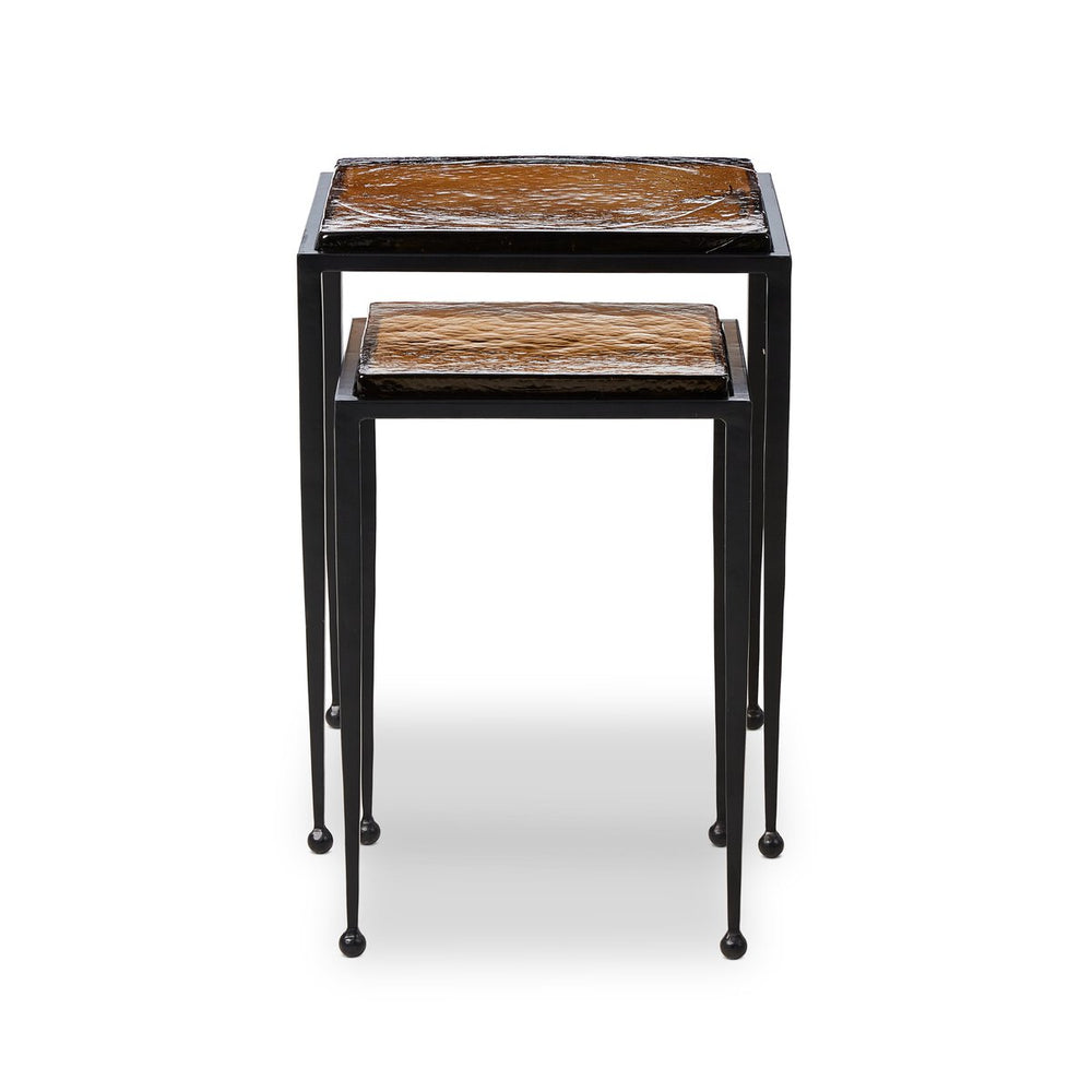 Dalston Nesting End Table Set - Amber Cast Glass - 239742-002_1