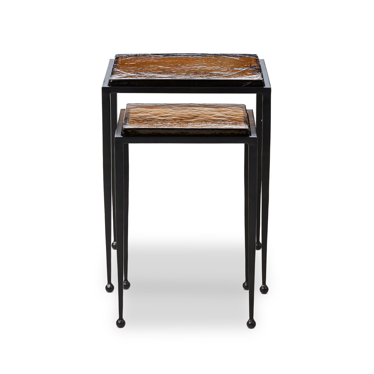 Dalston Nesting End Table Set - Amber Cast Glass - 239742-002_1