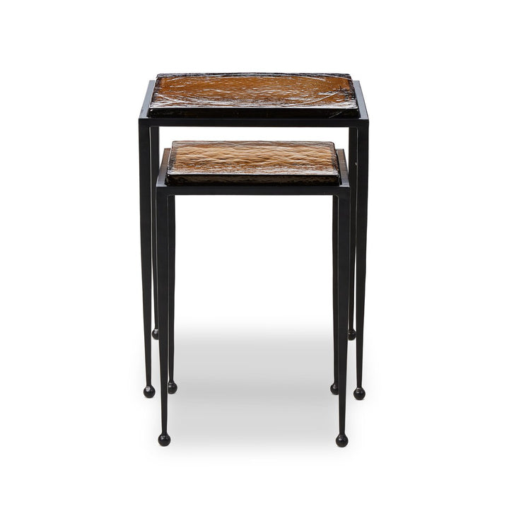 Dalston Nesting End Table Set - Amber Cast Glass - 239742-002_1