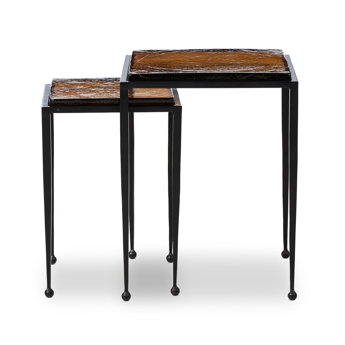 Dalston Nesting End Table Set - Amber Cast Glass - 239742-002_3