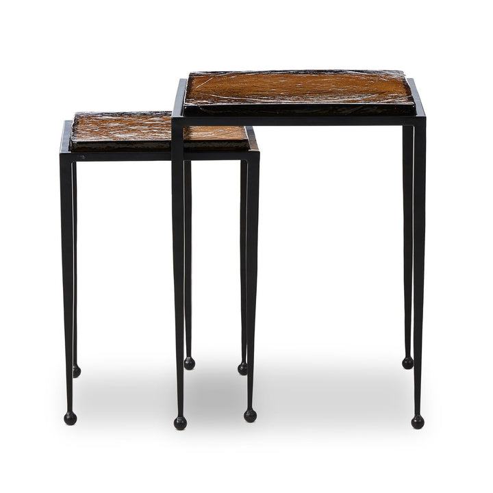 Dalston Nesting End Table Set - Amber Cast Glass - 239742-002_3