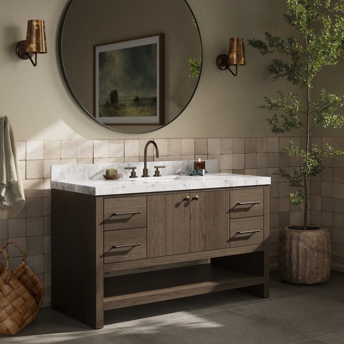 Anthem Single Wide Vanity - Satin Espresso Oak Veneer - 240194-005_4