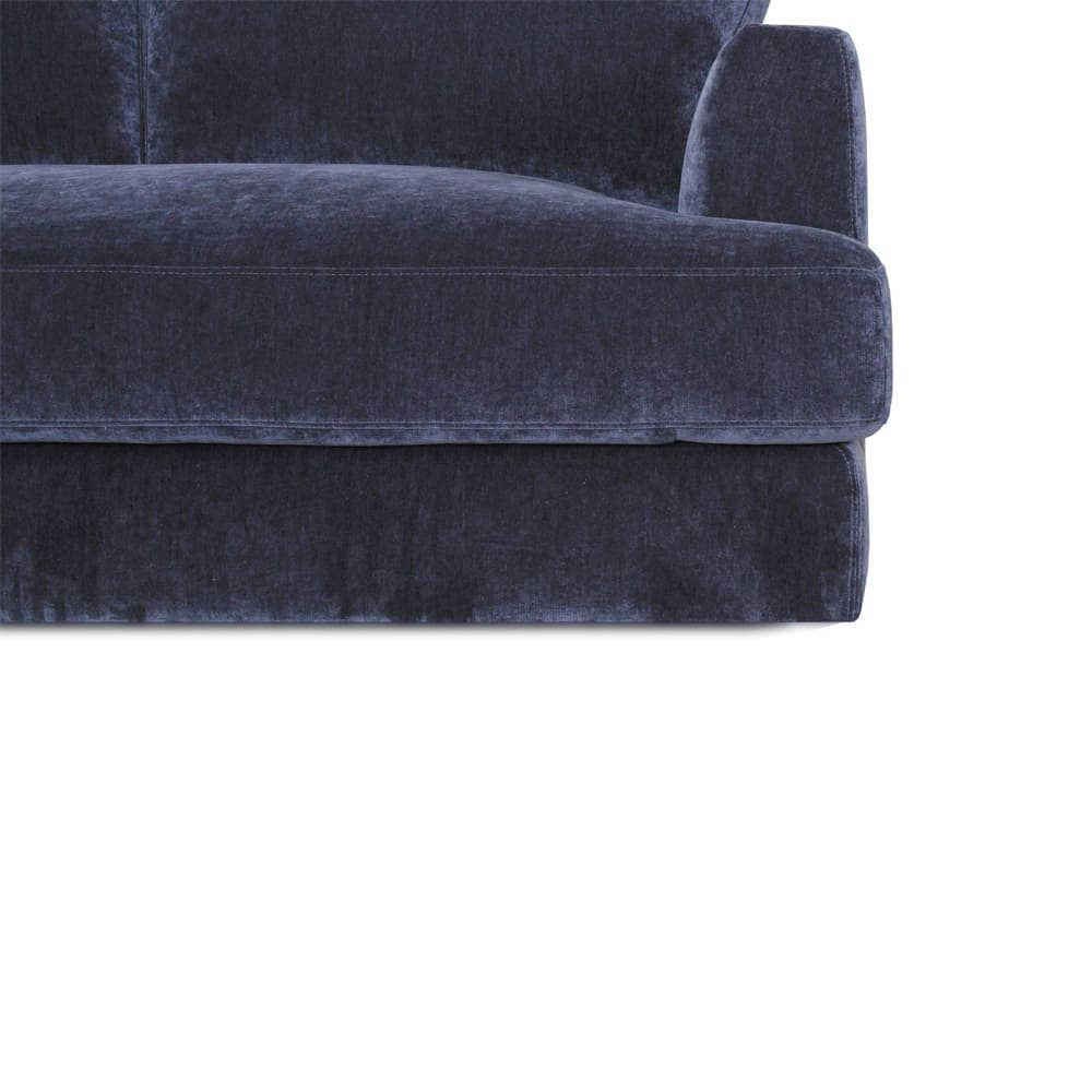 Detail of plush foam cushions on Houston sectional sofa