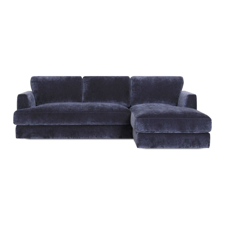 Houston indigo velvet sectional sofa