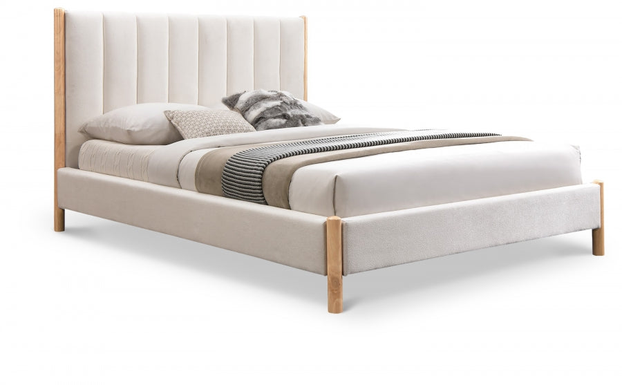 Kona Fabric Upholstered Bed - Cream - Kona-Bed-CREAM_1