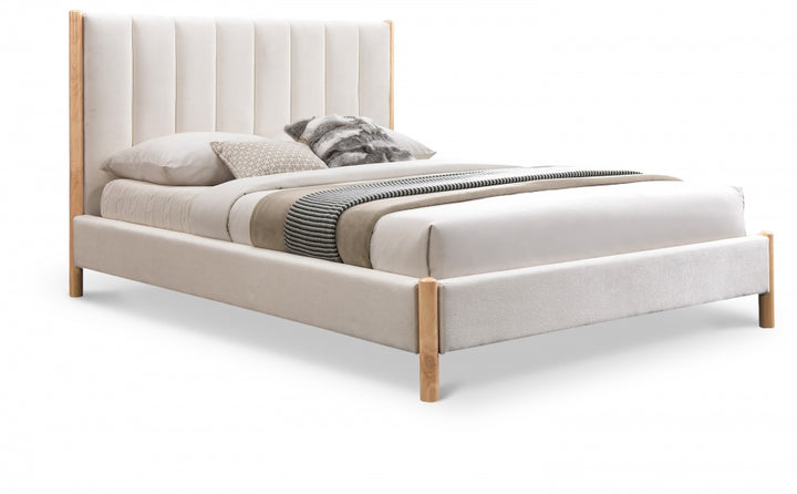 Kona Fabric Upholstered Bed - Cream - Kona-Bed-CREAM_1