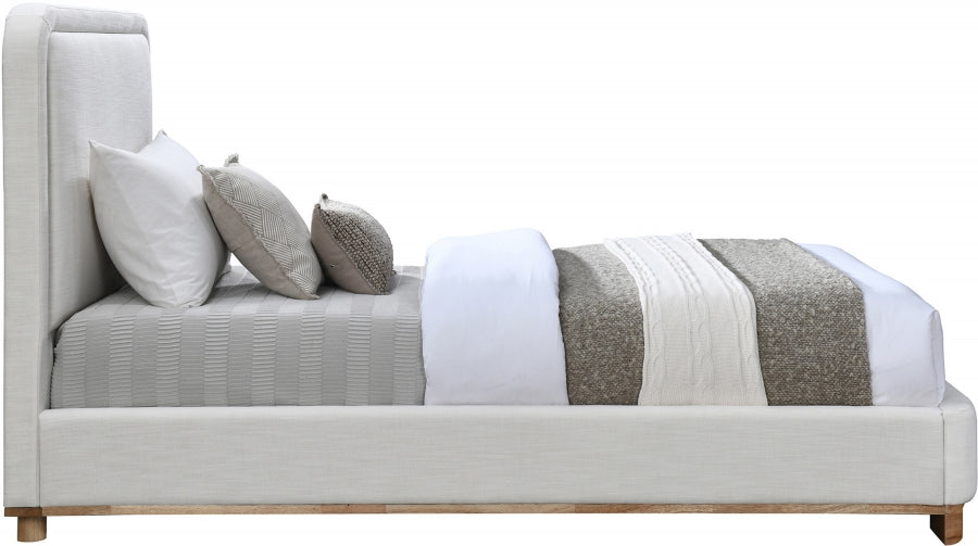 Nolita Linen Textured Fabric Upholstered Twin Bed - Cream - B1201-Twin-CREAM_4