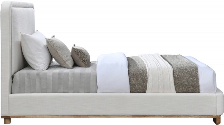 Nolita Linen Textured Fabric Upholstered Twin Bed - Cream - B1201-Twin-CREAM_4