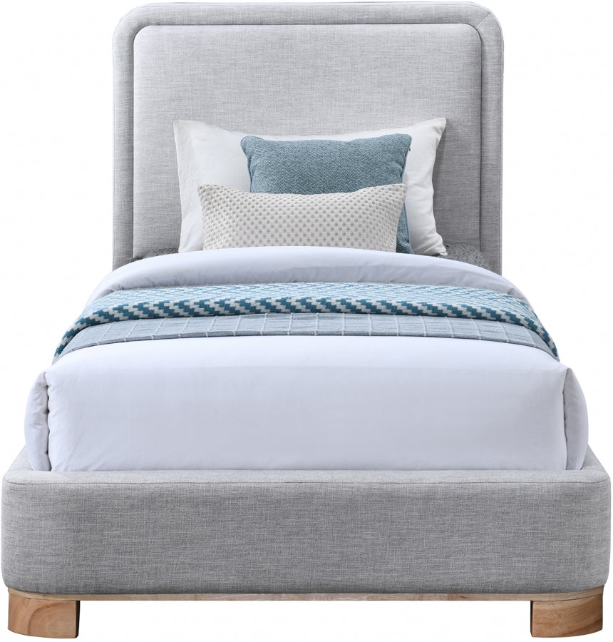 Nolita Linen Textured Fabric Upholstered Twin Bed - Grey - B1201-Twin-GREY_3