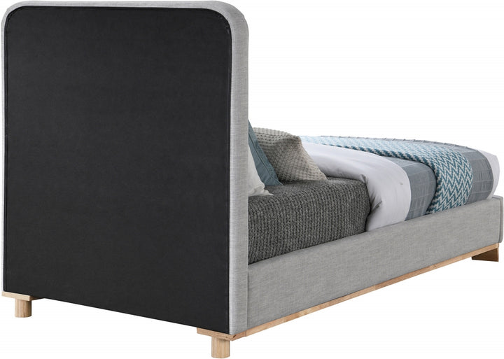 Nolita Linen Textured Fabric Upholstered Twin Bed - Grey - B1201-Twin-GREY_5