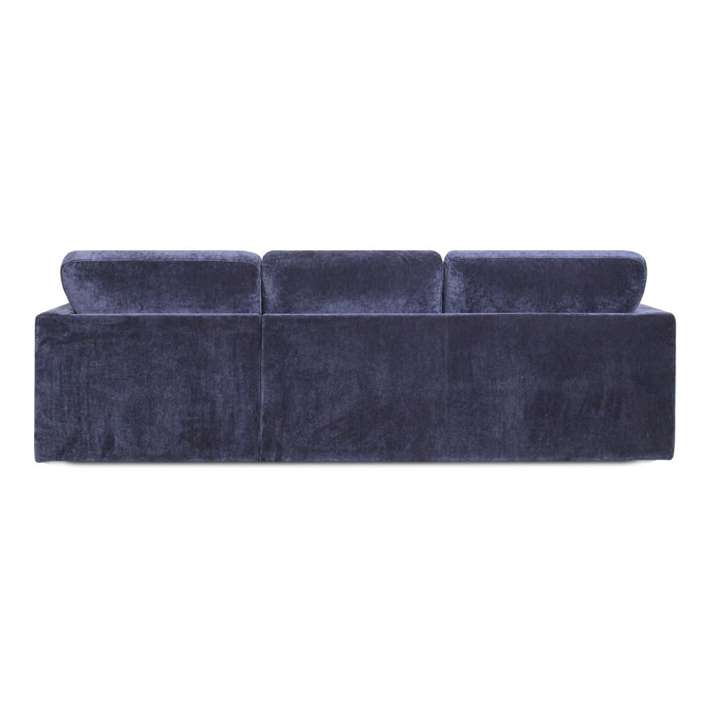 Houston sectional in deep indigo velvet