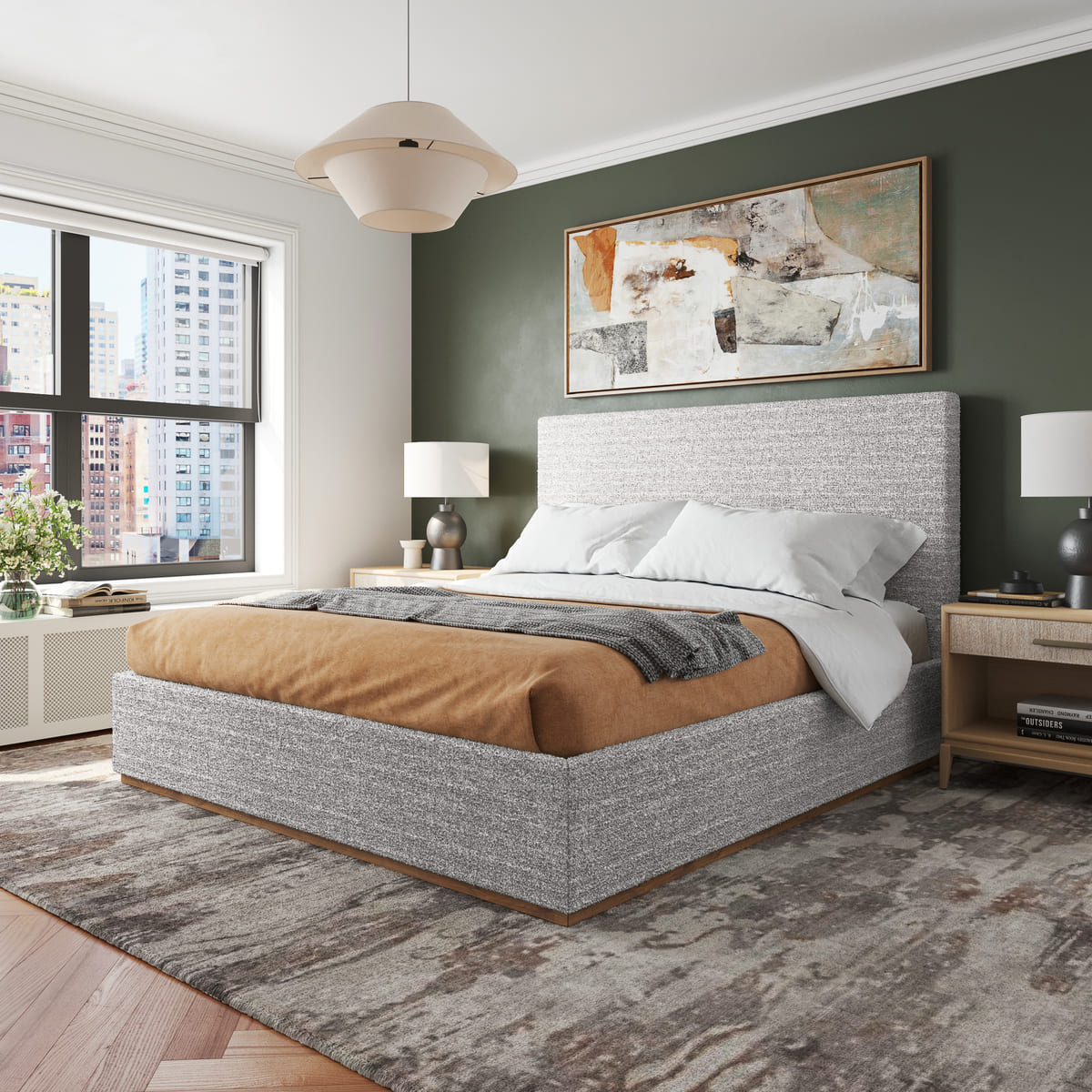 Monaco Boucle Fabric Bed