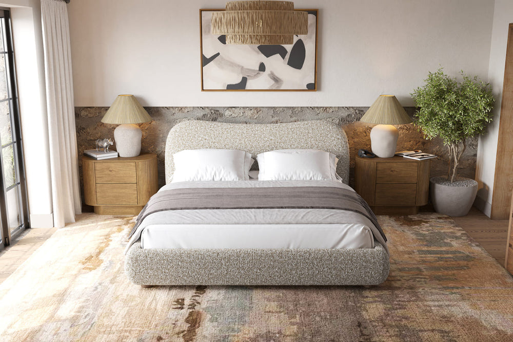 Oliver Bed Light Grey - contemporary bedroom furniture with elegant design
