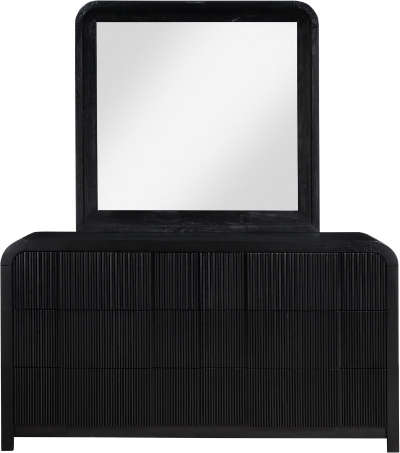 Fluted Solid Wood And Oak Veneer Dresser - Black - M314-D-BLACK_5
