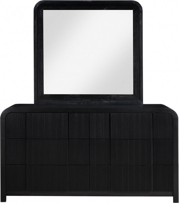 Fluted Solid Wood And Oak Veneer Dresser - Black - M314-D-BLACK_5