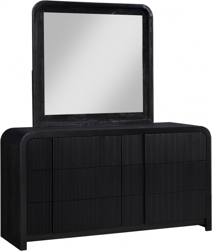 Fluted Solid Wood And Oak Veneer Dresser - Black - M314-D-BLACK_6