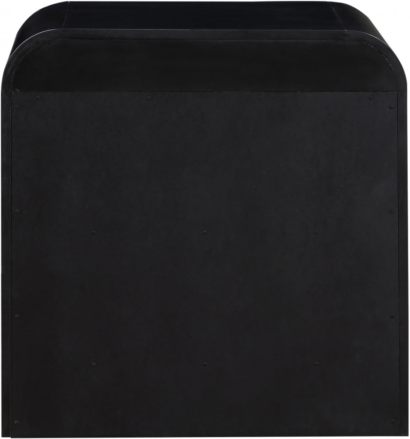 Fluted Solid Wood And Oak Veneer Nightstand - Black - 314-NS-BLACK_7