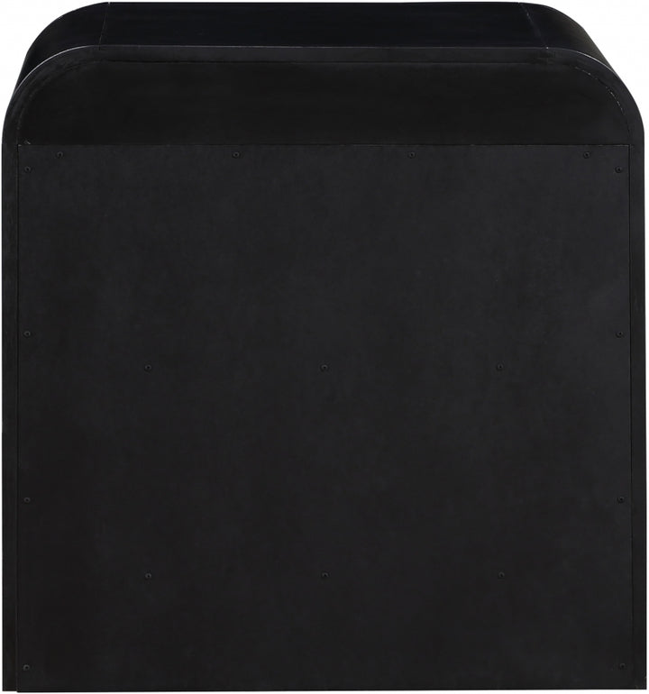 Fluted Solid Wood And Oak Veneer Nightstand - Black - 314-NS-BLACK_7