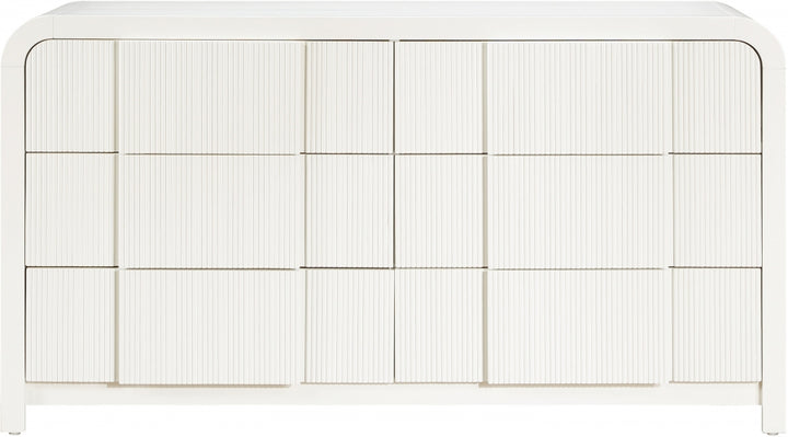 Fluted Solid Wood And Oak Veneer Dresser - Cream - M314-D-CREAM_4