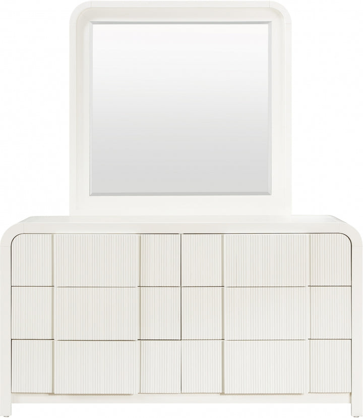 Fluted Solid Wood And Oak Veneer Dresser - Cream - M314-D-CREAM_5