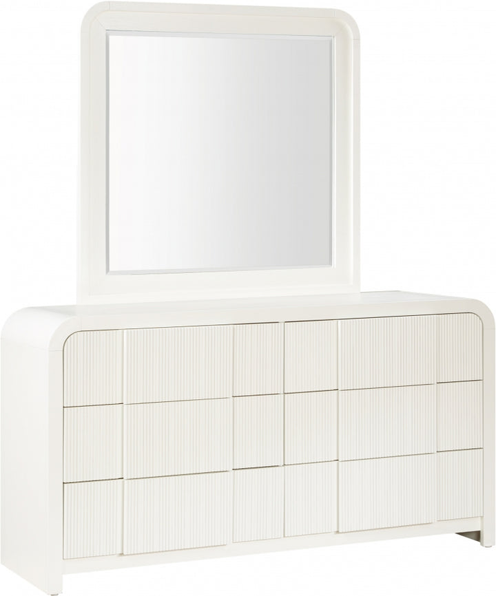 Fluted Solid Wood And Oak Veneer Dresser - Cream - M314-D-CREAM_6