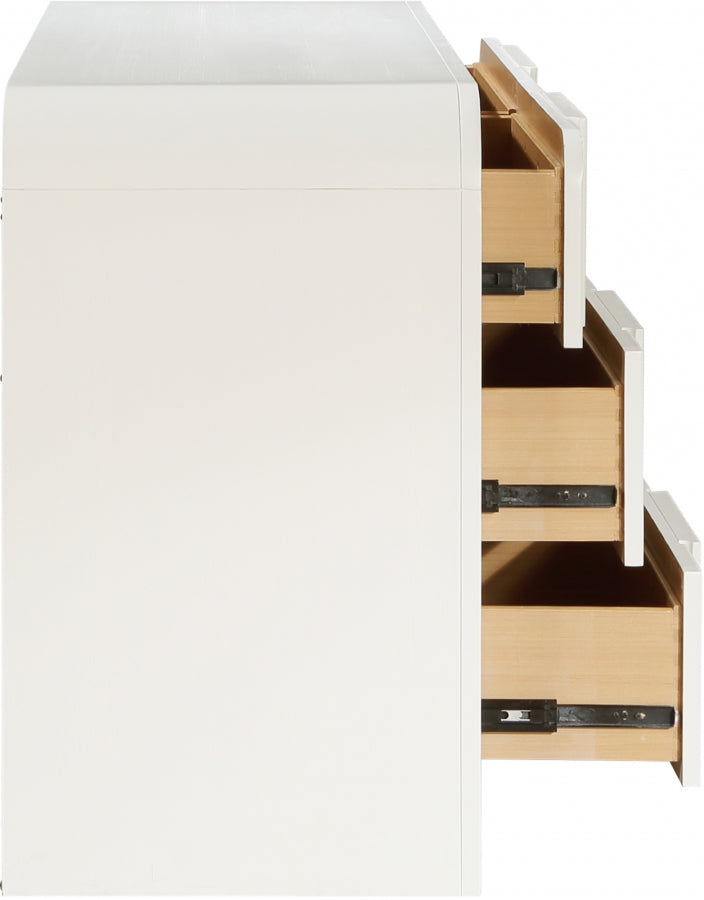 Fluted Solid Wood And Oak Veneer Dresser - Cream - M314-D-CREAM_7