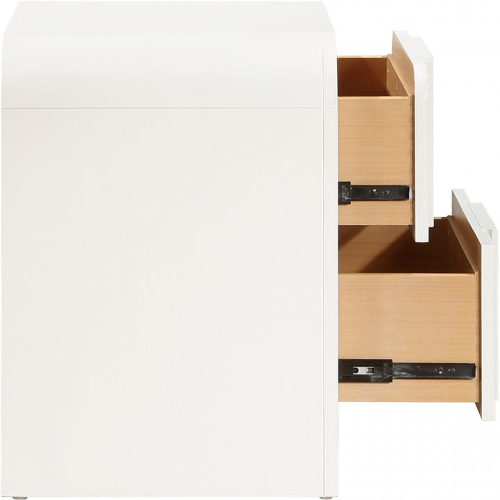 Fluted Solid Wood And Oak Veneer Nightstand - Cream - 314-NS-CREAM_5