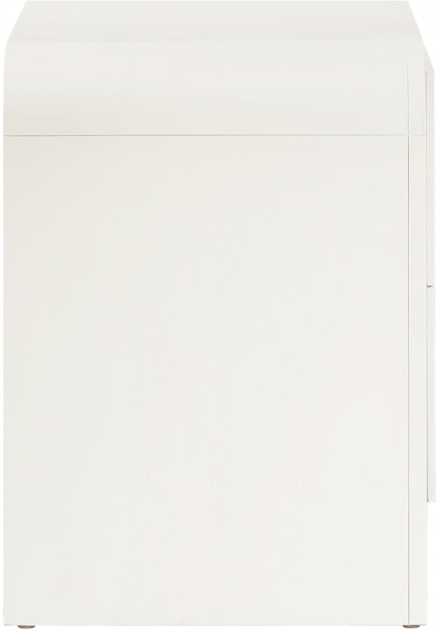 Fluted Solid Wood And Oak Veneer Nightstand - Cream - 314-NS-CREAM_6