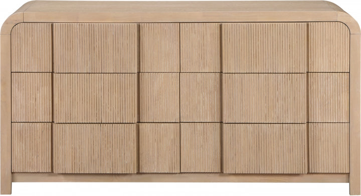 Fluted Solid Wood And Oak Veneer Dresser - Natural - M314-D-NATURAL_4