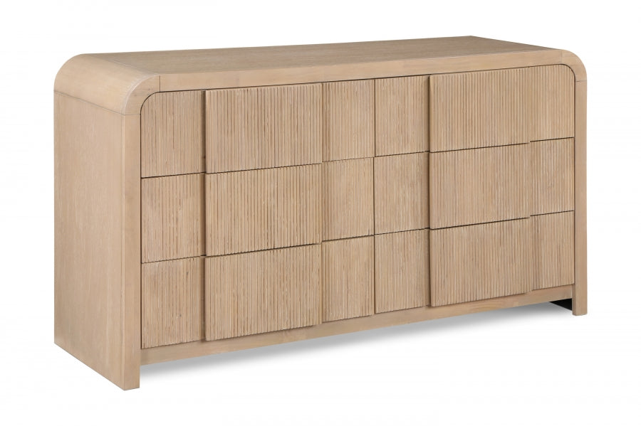Fluted Solid Wood And Oak Veneer Dresser - Natural - M314-D-NATURAL_1