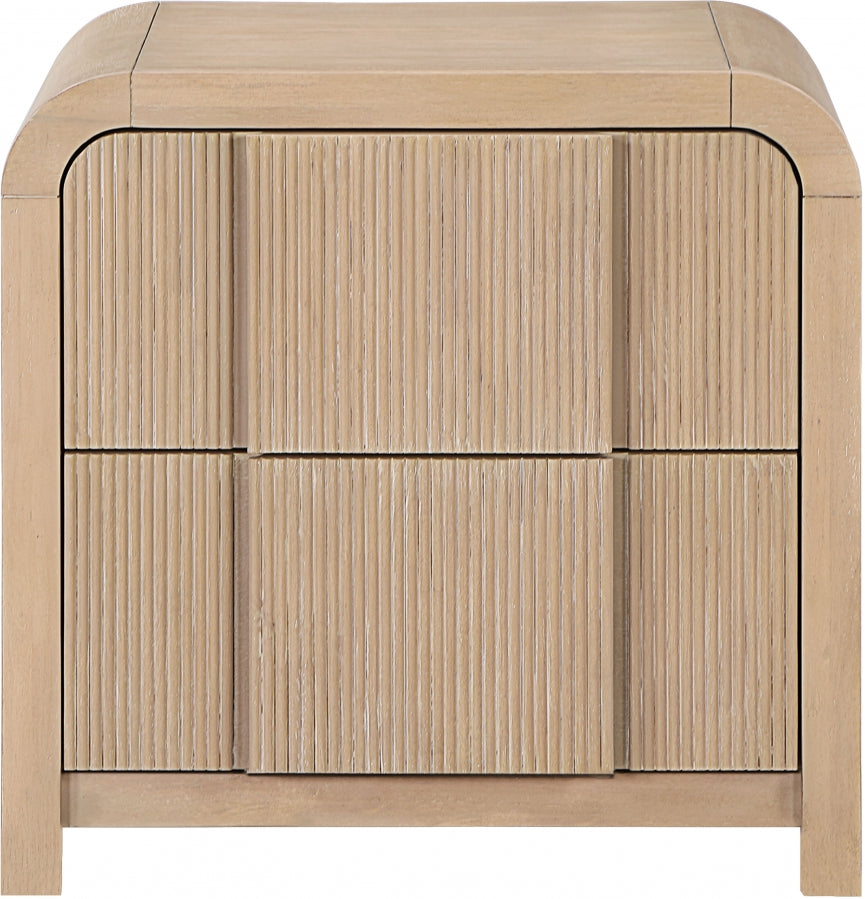 Fluted Solid Wood And Oak Veneer Nightstand - Natural - 314-NS-NATURAL_4