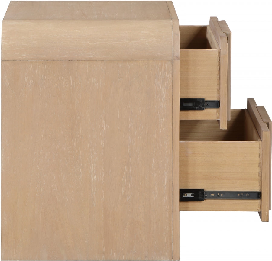 Fluted Solid Wood And Oak Veneer Nightstand - Natural - 314-NS-NATURAL_5