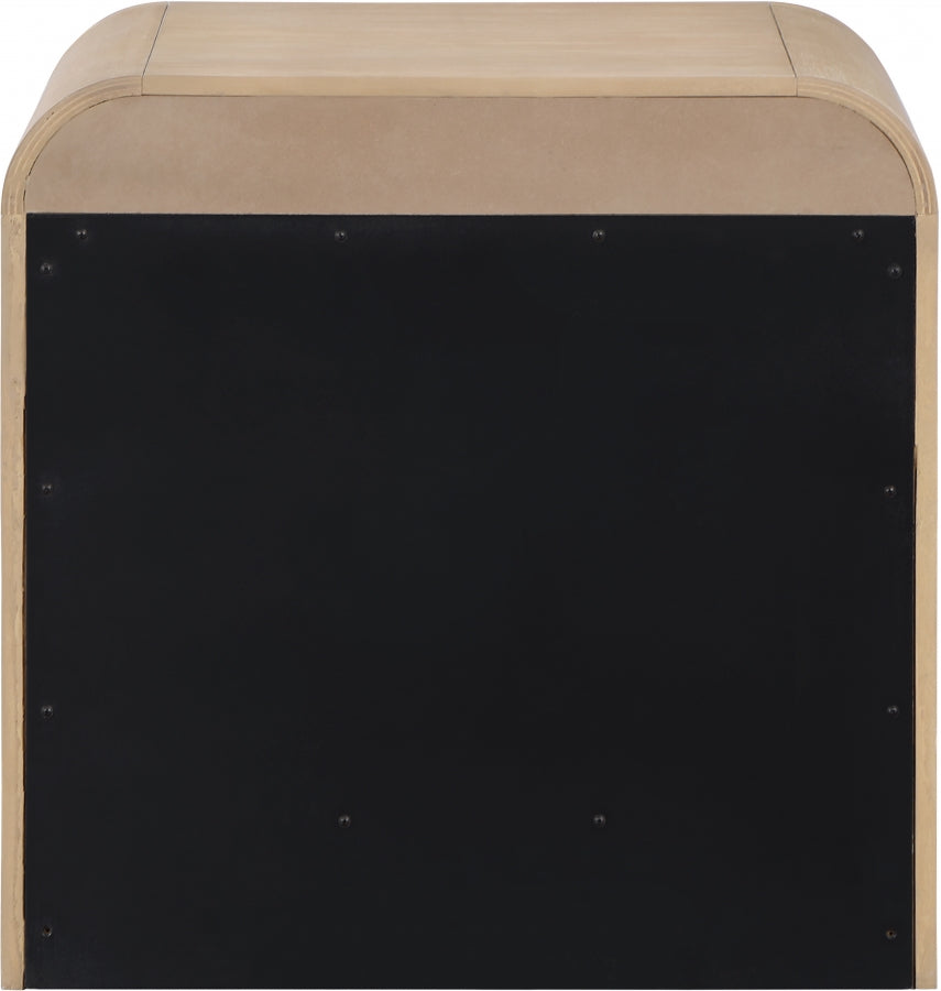 Fluted Solid Wood And Oak Veneer Nightstand - Natural - 314-NS-NATURAL_7