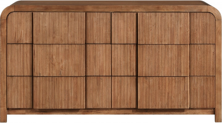 Fluted Solid Wood And Oak Veneer Dresser - Brown - M314-D-BROWN_4