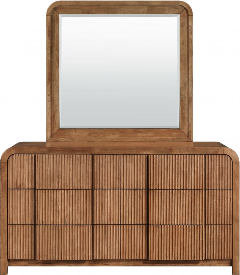 Fluted Solid Wood And Oak Veneer Dresser - Brown - M314-D-BROWN_5