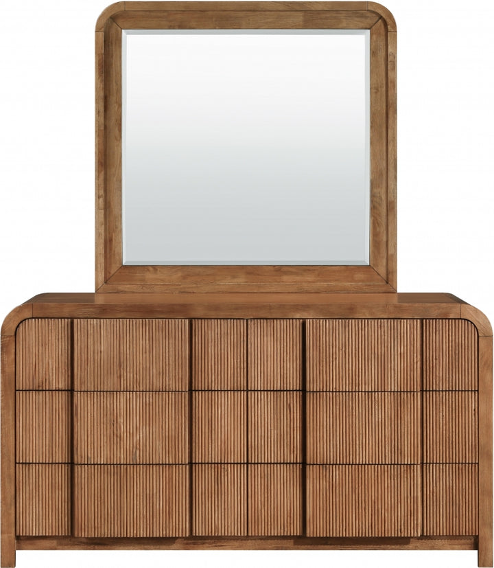Fluted Solid Wood And Oak Veneer Dresser - Brown - M314-D-BROWN_5