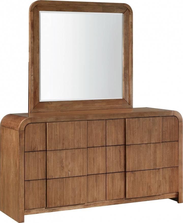 Fluted Solid Wood And Oak Veneer Dresser - Brown - M314-D-BROWN_6