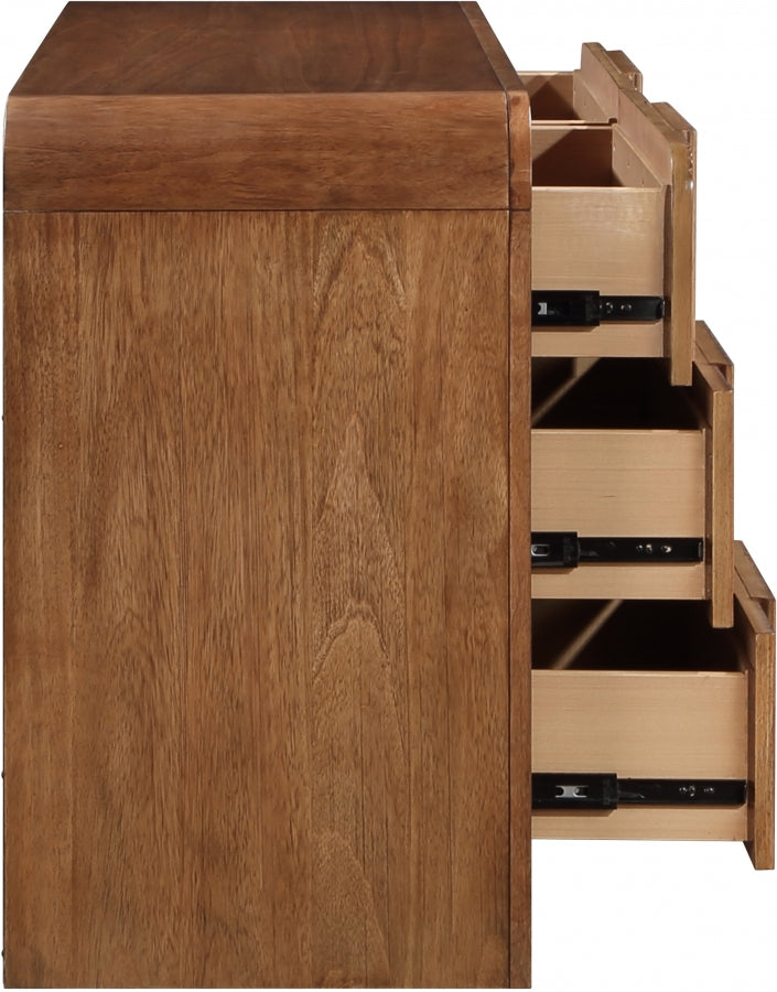 Fluted Solid Wood And Oak Veneer Dresser - Brown - M314-D-BROWN_7