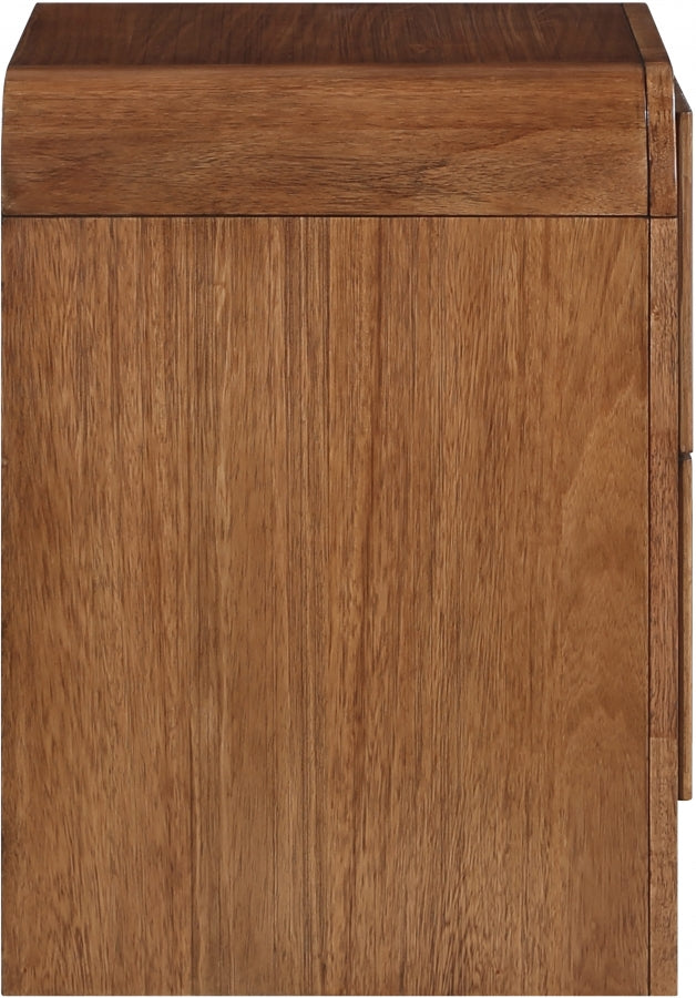 Fluted Solid Wood And Oak Veneer Nightstand - Brown - 314-NS-BROWN_6