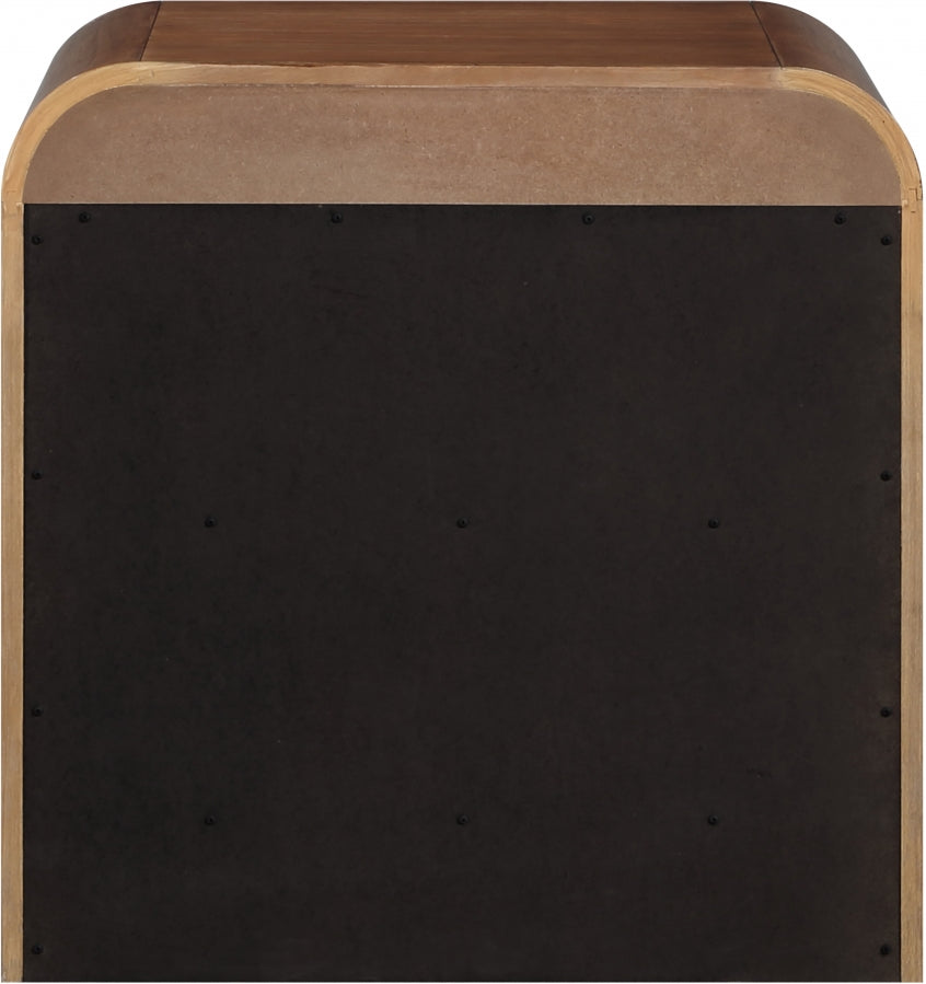 Fluted Solid Wood And Oak Veneer Nightstand - Brown - 314-NS-BROWN_7