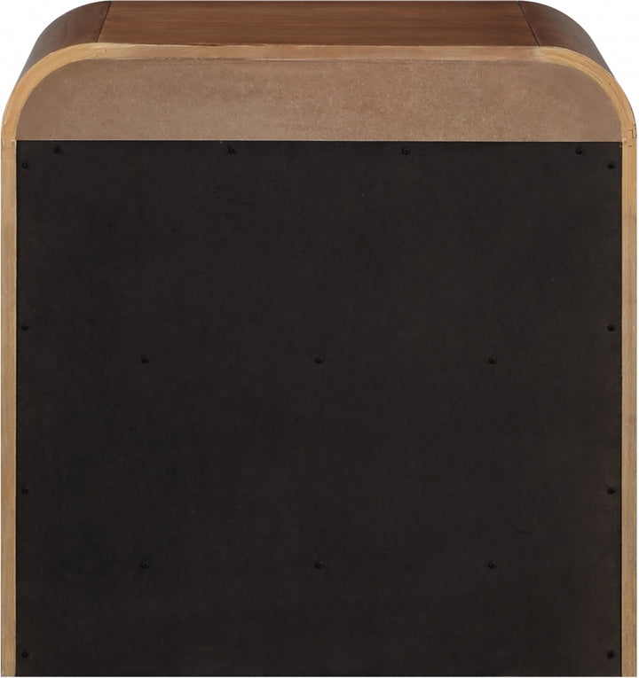 Fluted Solid Wood And Oak Veneer Nightstand - Brown - 314-NS-BROWN_7