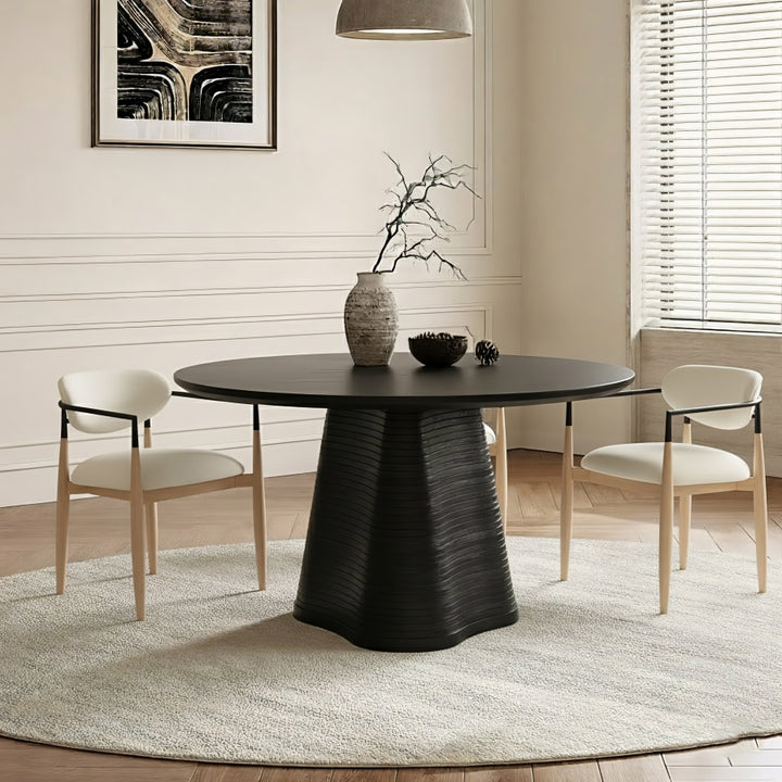 Bernada 48" Solid Wood And Oak Veneer Dining Table - Black - 935-T-BLACK_2