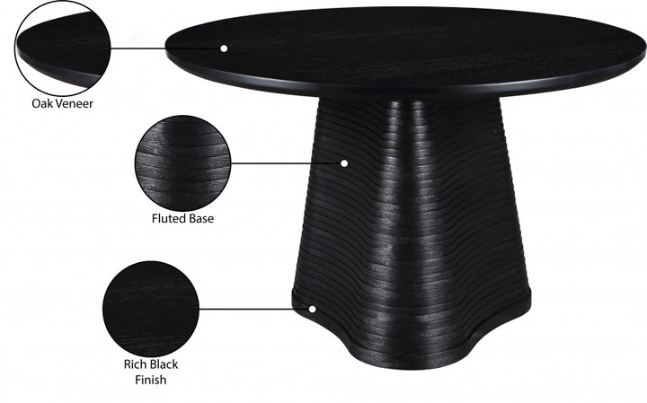 Bernada 48" Solid Wood And Oak Veneer Dining Table - Black - 935-T-BLACK_7