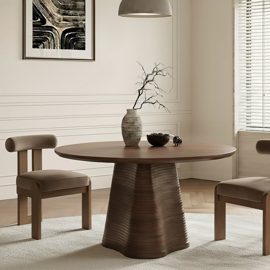 Bernada 48" Solid Wood And Oak Veneer Dining Table - Brown - 935-T-BROWN_2