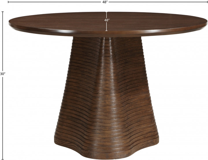 Bernada 48" Solid Wood And Oak Veneer Dining Table - Brown - 935-T-BROWN_6