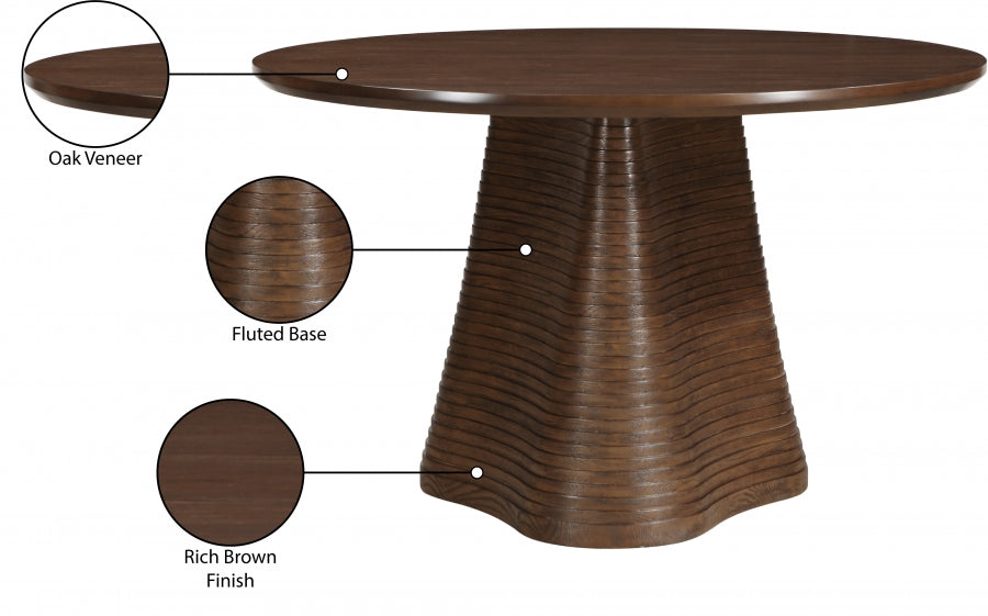 Bernada 48" Solid Wood And Oak Veneer Dining Table - Brown - 935-T-BROWN_7